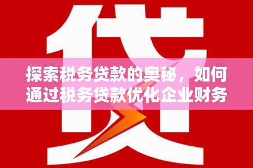 新余探索税务贷款的奥秘，如何通过税务贷款优化企业财务