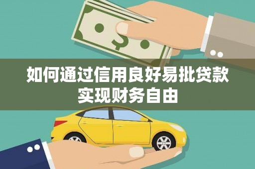 新余如何通过信用良好易批贷款实现财务自由
