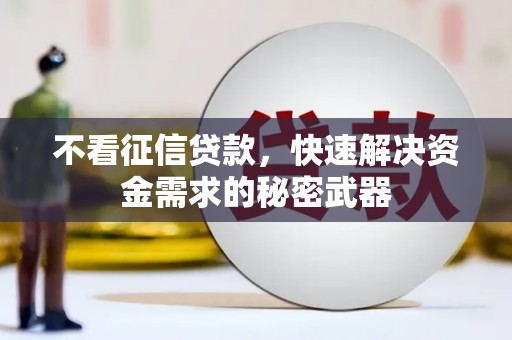 新余不看征信贷款，快速解决资金需求的秘密武器